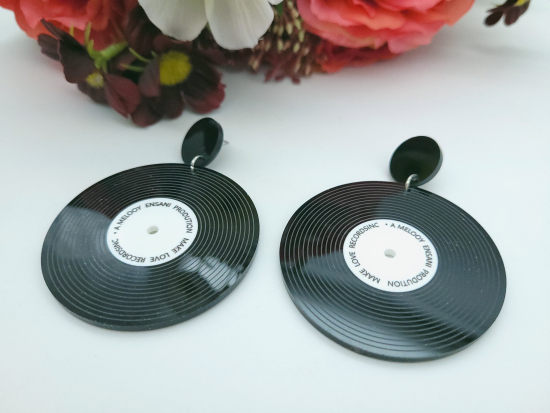 Schallplatten Ohrhänger mit Stecker